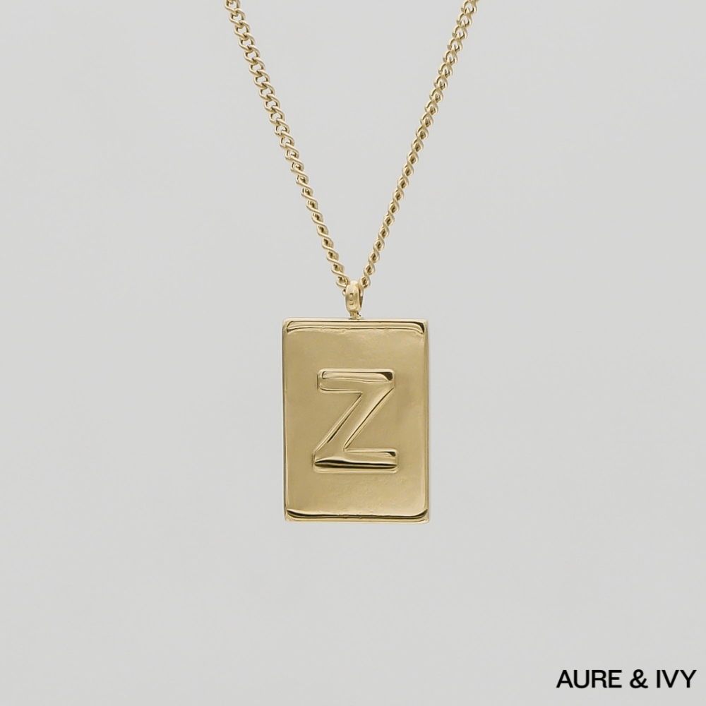 Athena Initial Tablet Necklace