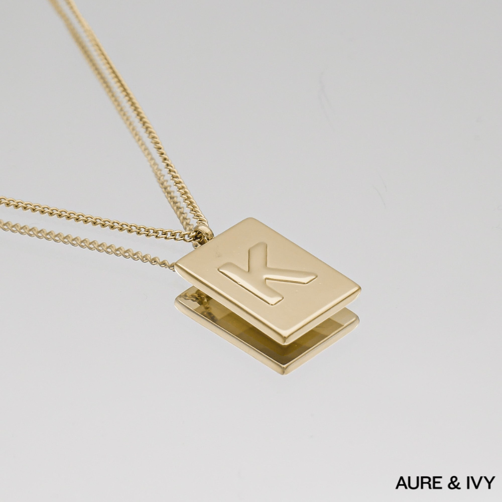 Athena Initial Tablet Necklace