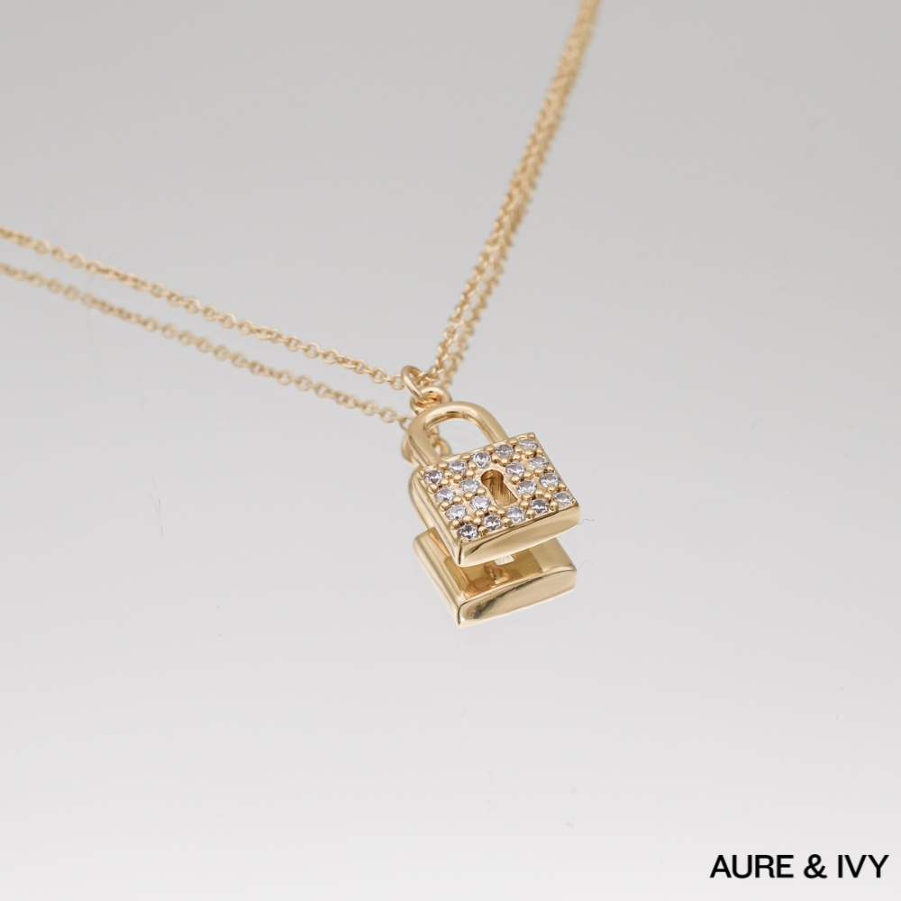 Sarai CZ Lock Necklace