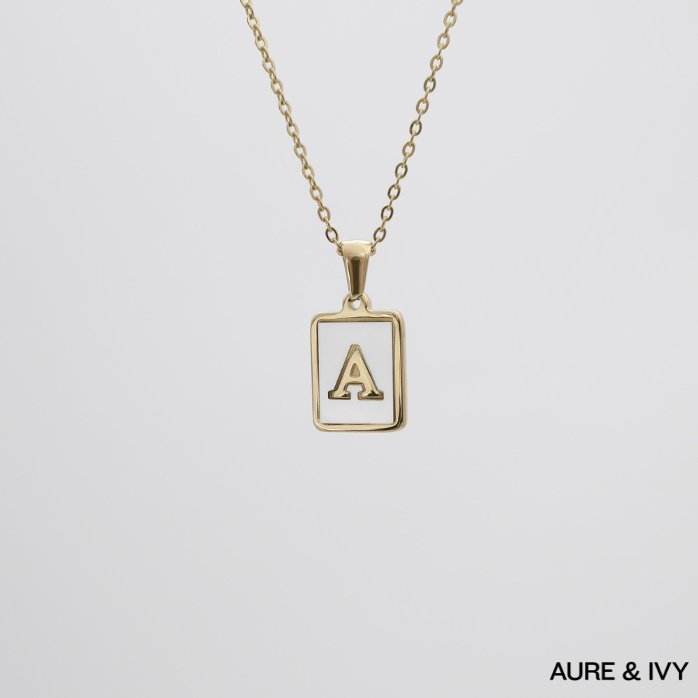 Aven Opal Initial Necklace