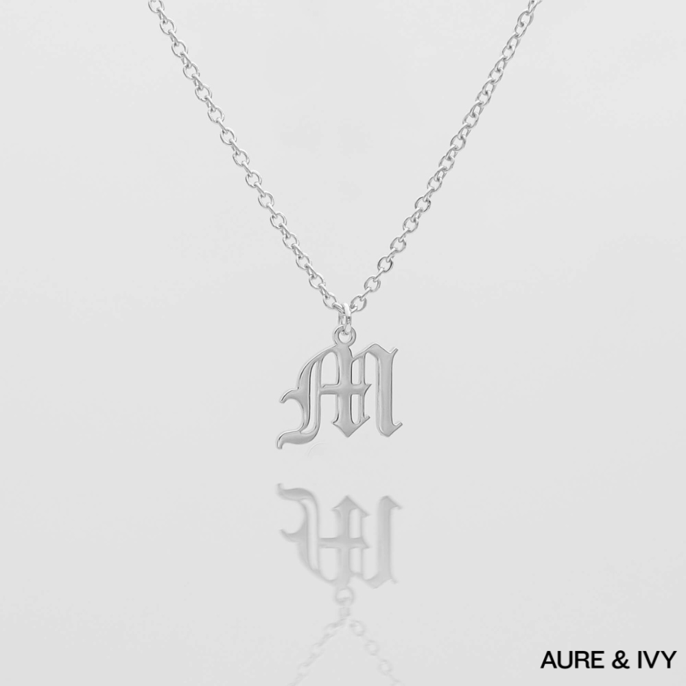 Old English Initial Necklace
