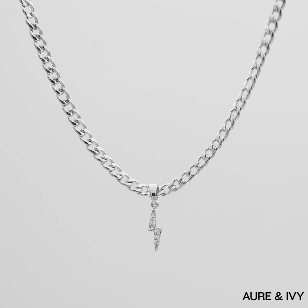 ICY Lightning Bolt Cuban Necklace