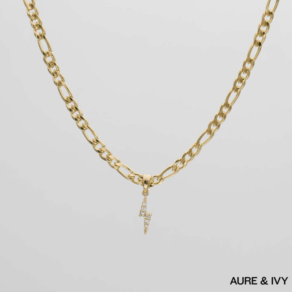 ICY Lightning Bolt Figaro Necklace