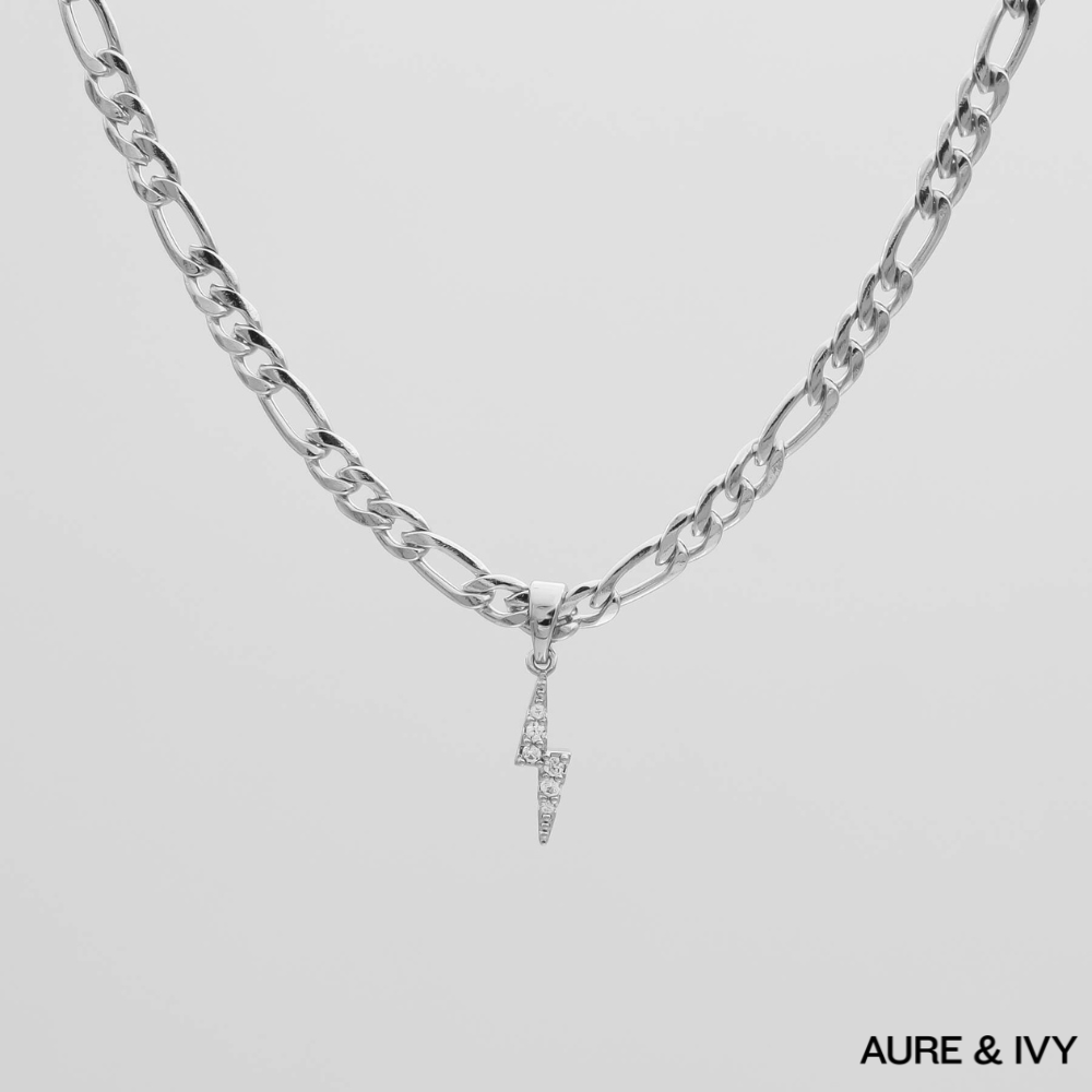 ICY Lightning Bolt Figaro Necklace