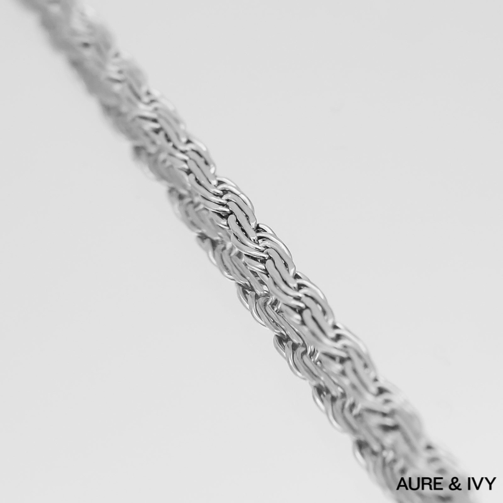 Flat Rope Link Chain | Silver