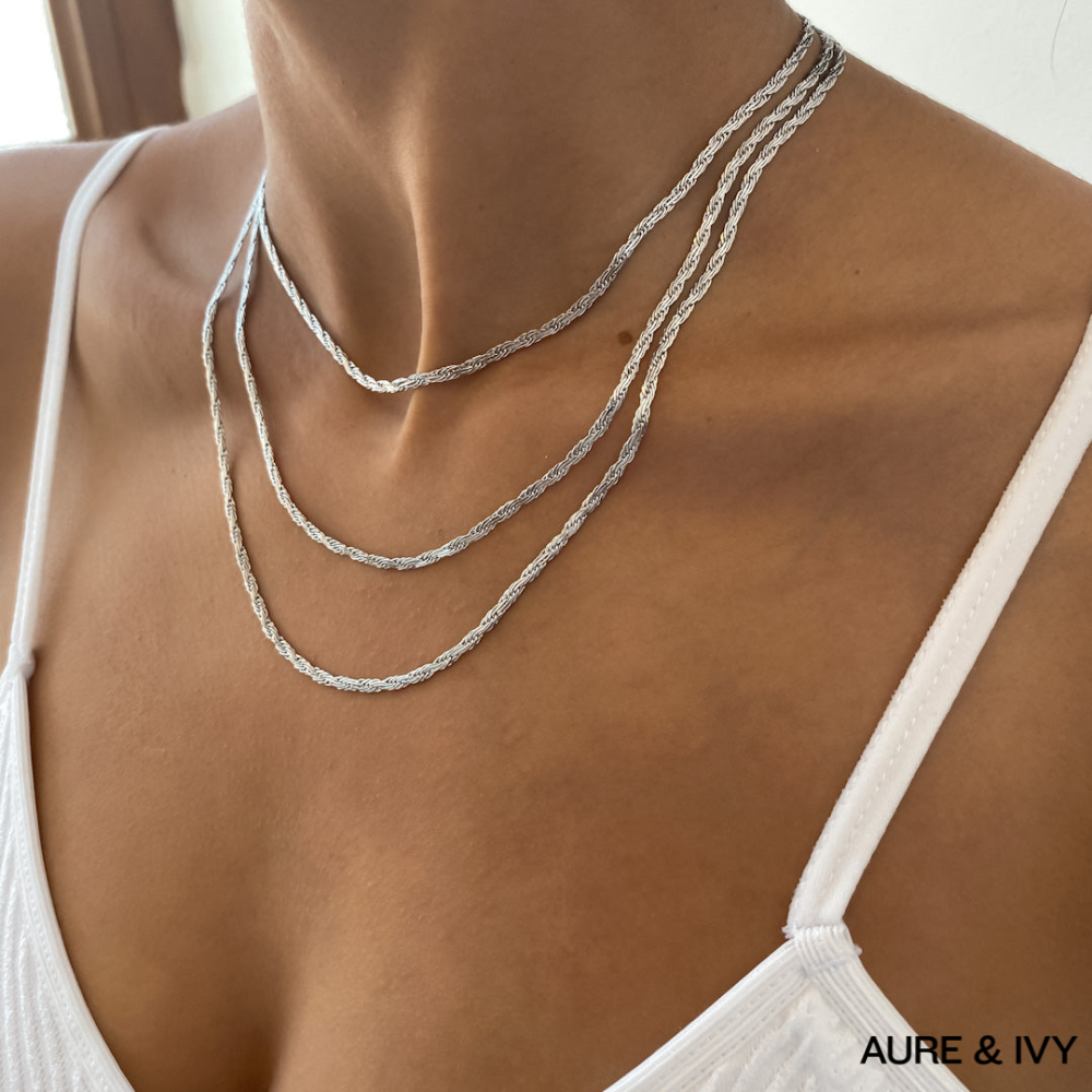 Flat Rope Link Chain | Silver
