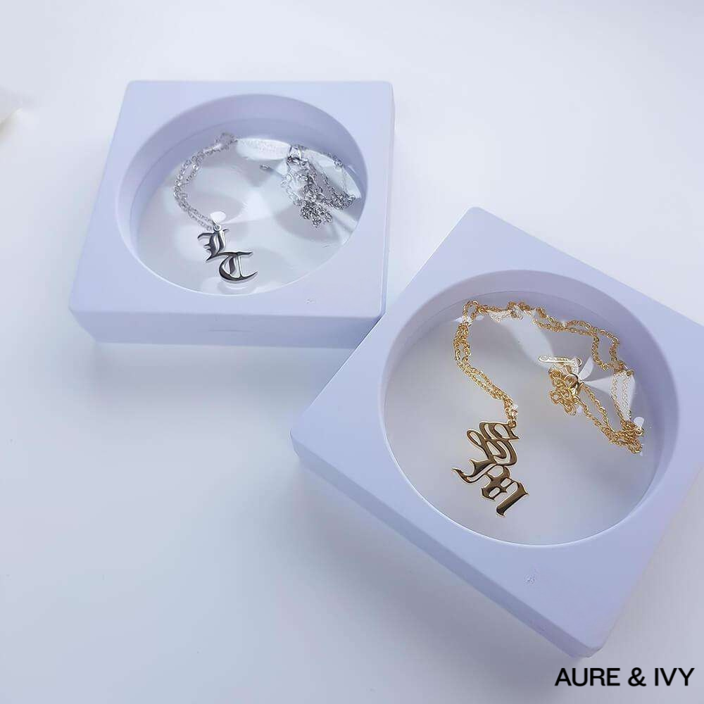 Old English Double Initial Necklace