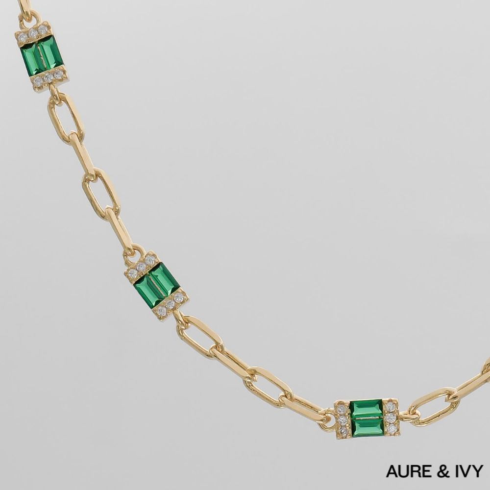 Jenna Emerald Stone Necklace