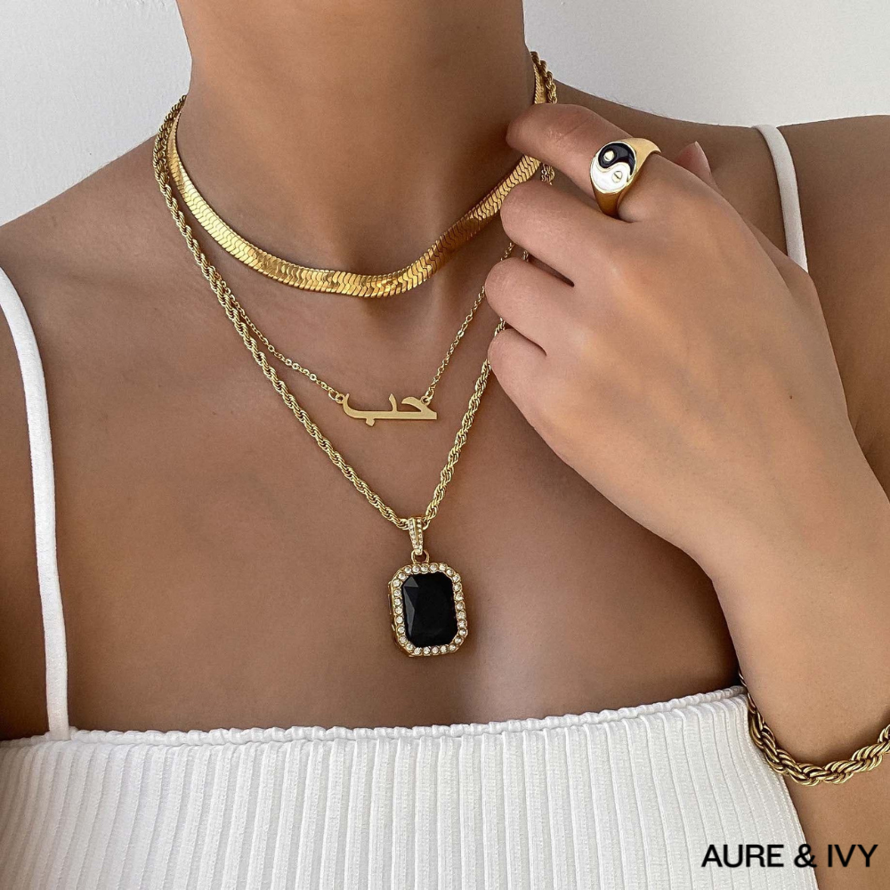 Chunky Herringbone Snake Necklace