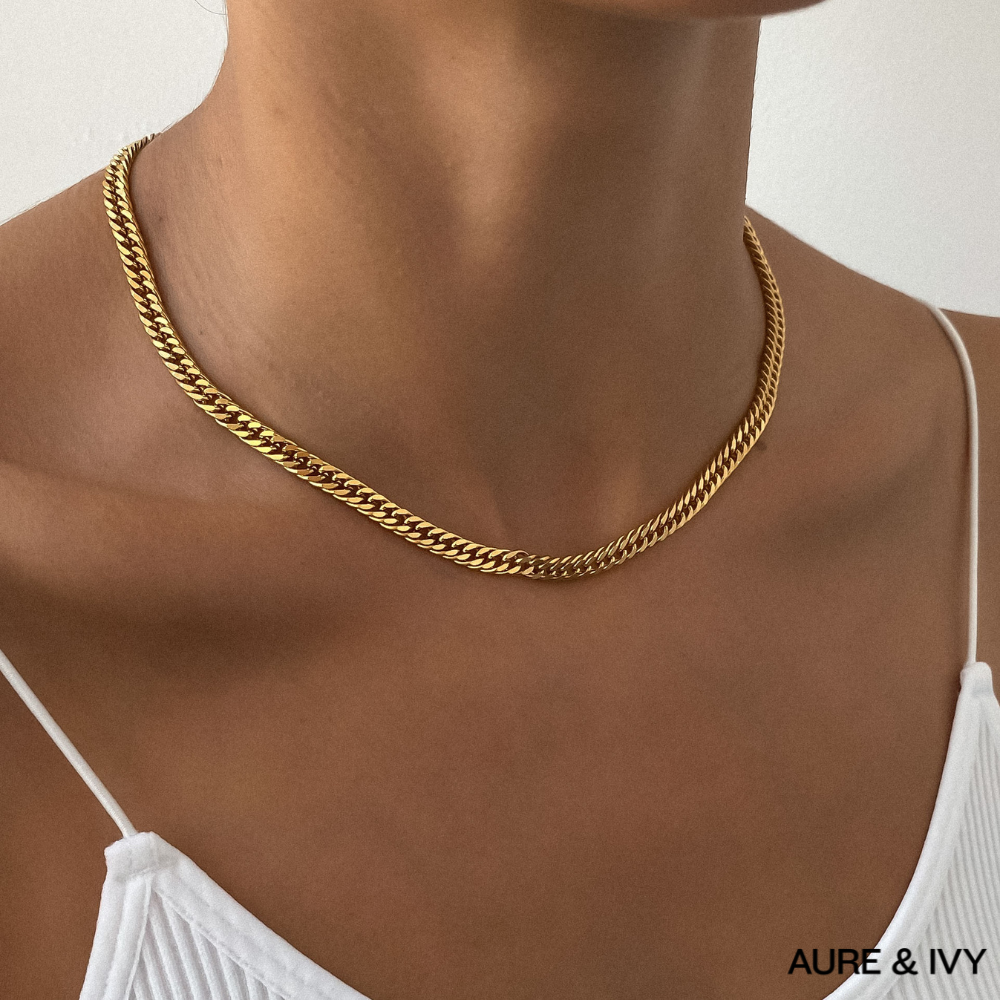 Double Link Curb Chain | Gold