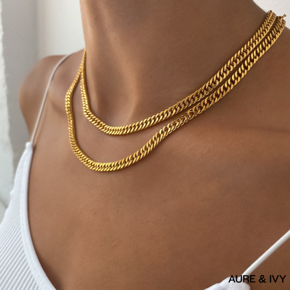 Double Link Curb Chain | Gold