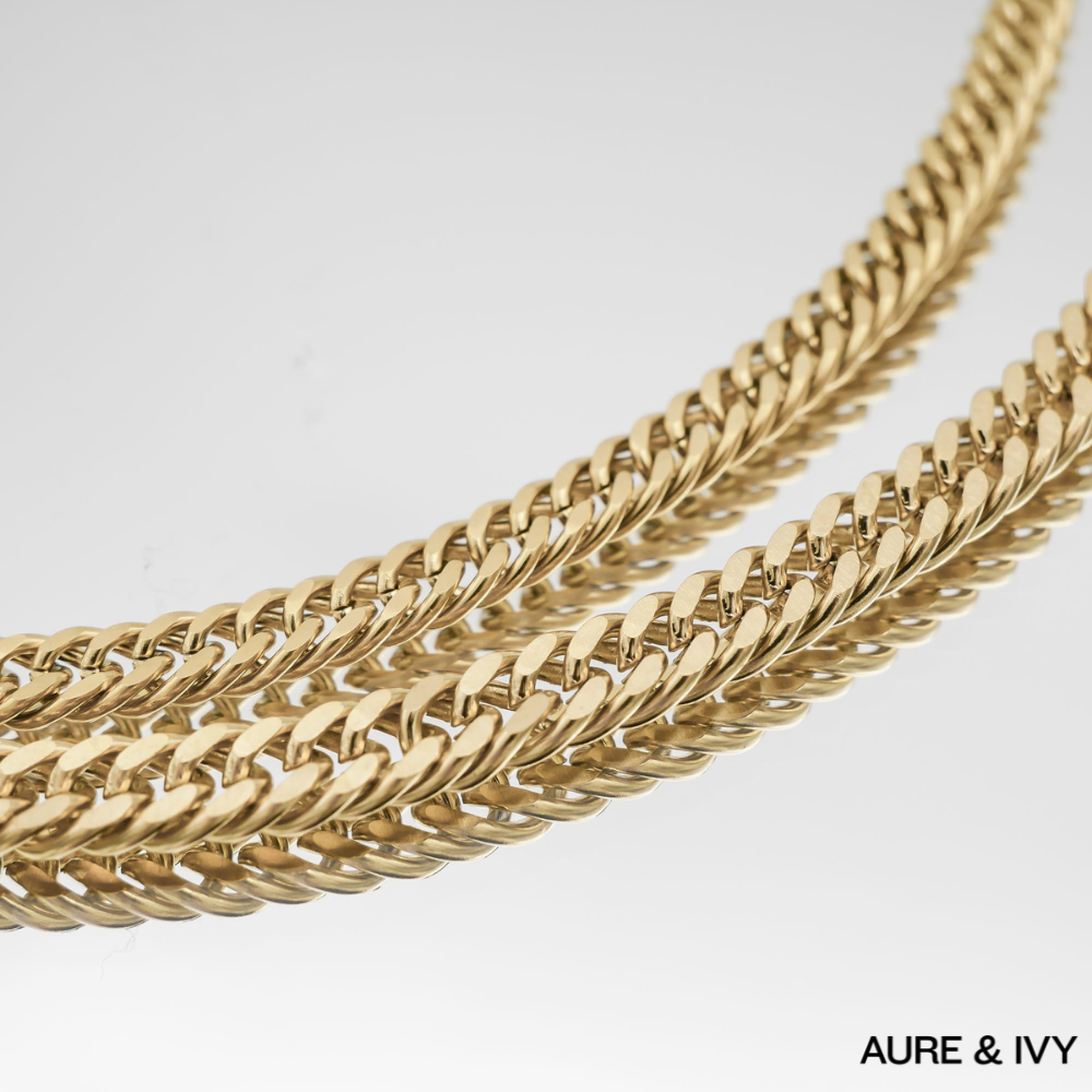 Double Link Curb Chain | Gold