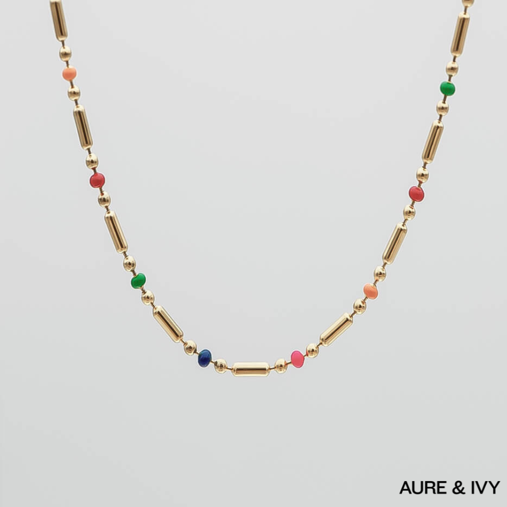 Elsie Rainbow Bead Necklace