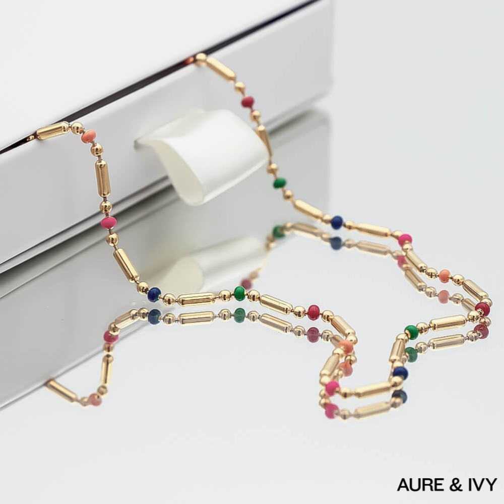 Elsie Rainbow Bead Necklace