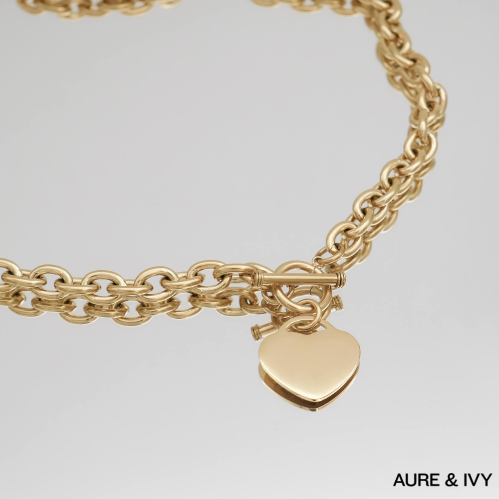 Hayley Heart T-Bar Necklace