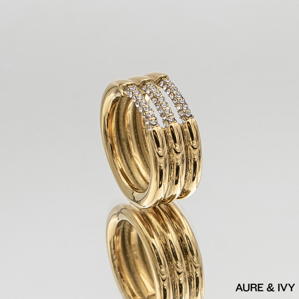 Liana Triple Band CZ Ring