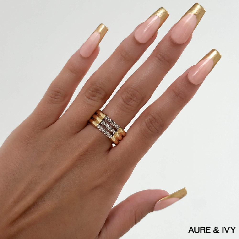 Liana Triple Band CZ Ring