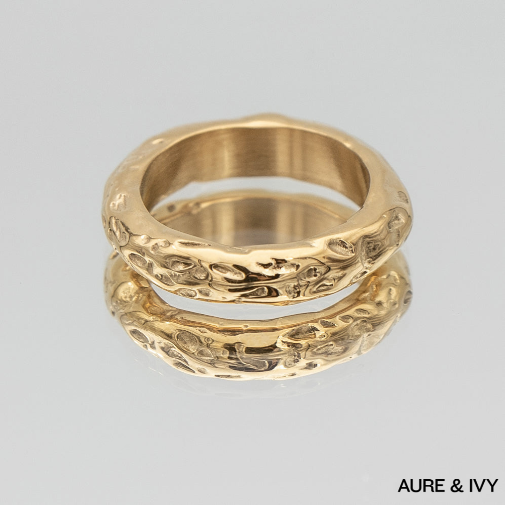 Astrid Hammered Band Ring