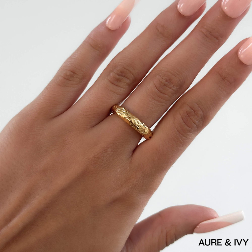 Astrid Hammered Band Ring