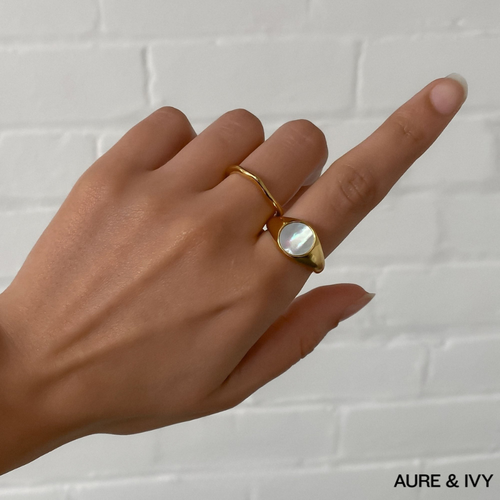 Iris Opal Signet Ring