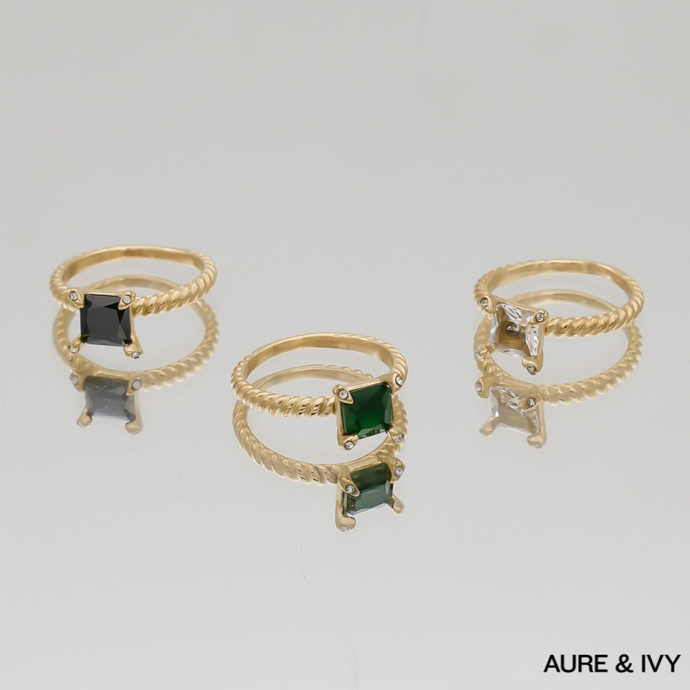 Seren Gemstone Twist Ring