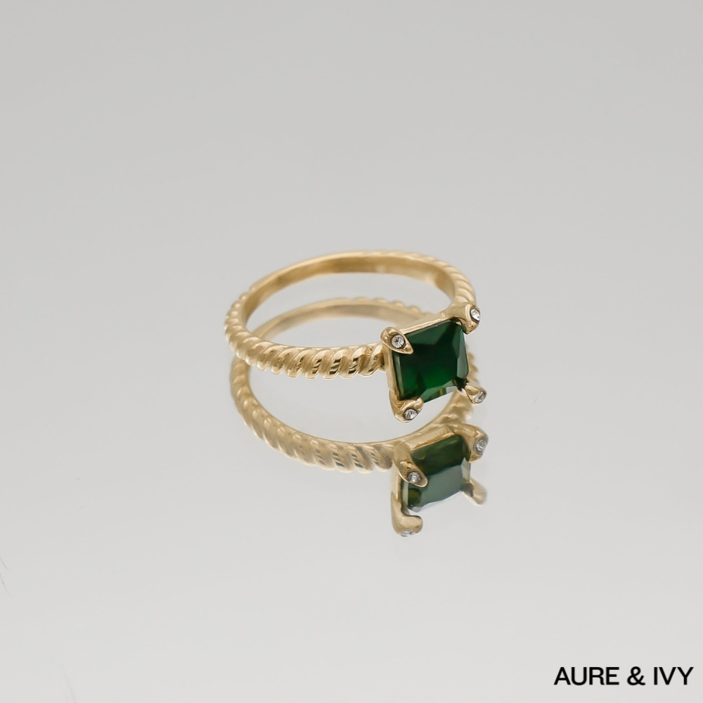 Seren Gemstone Twist Ring