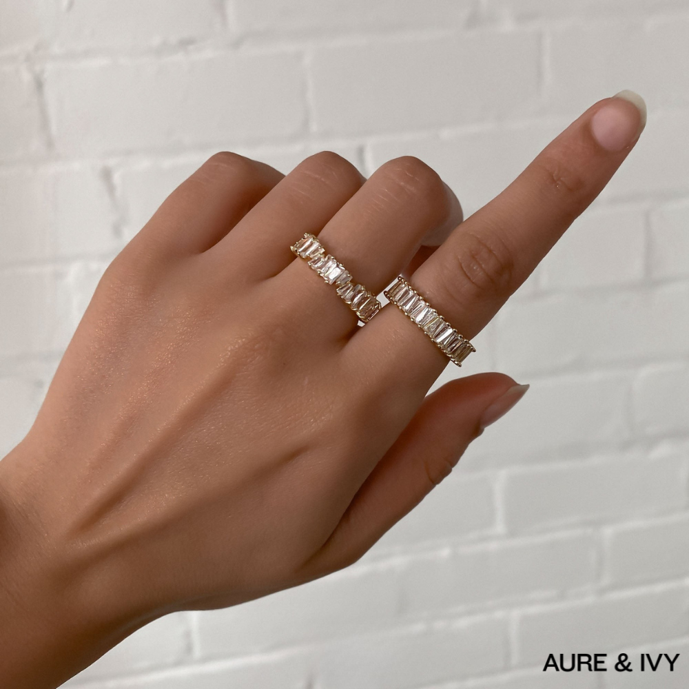 Celina Baguette Spark Ring | Gold