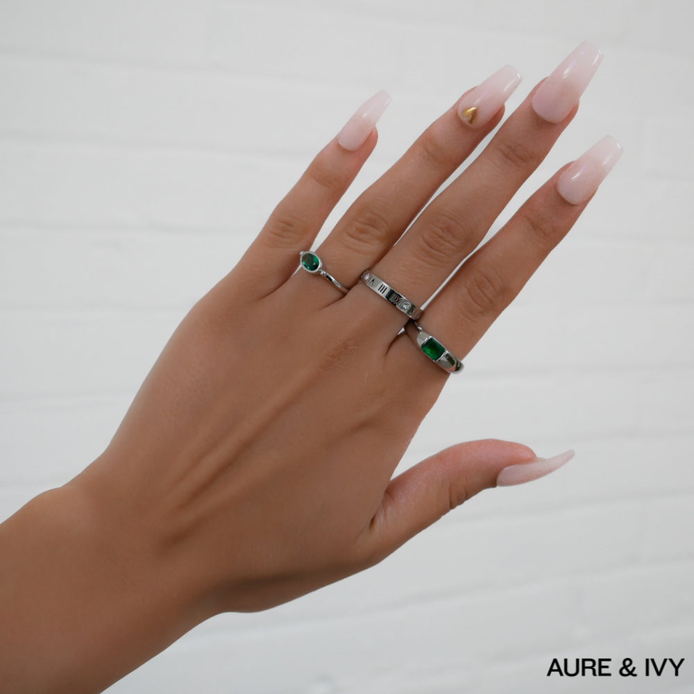 Mirena Birthstone Ring | Silver