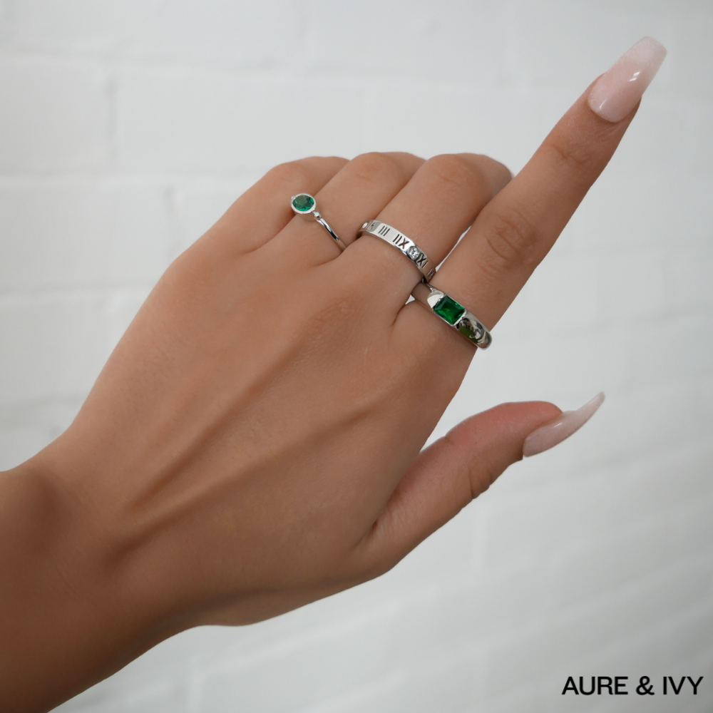 Mirena Birthstone Ring | Silver