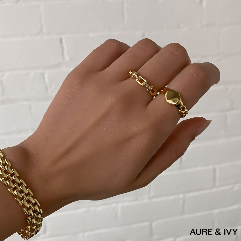 Sora Glitter Chain Ring