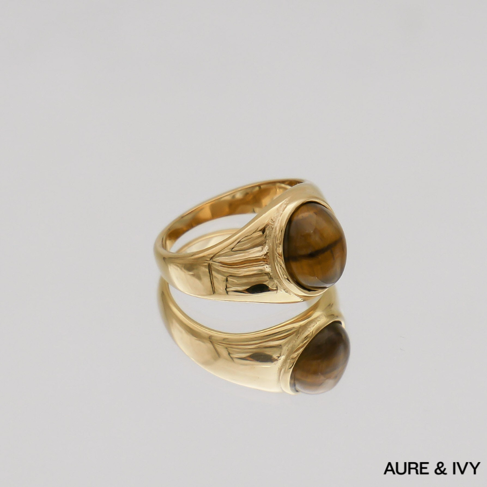 Sienna Tiger Eye Signet Ring