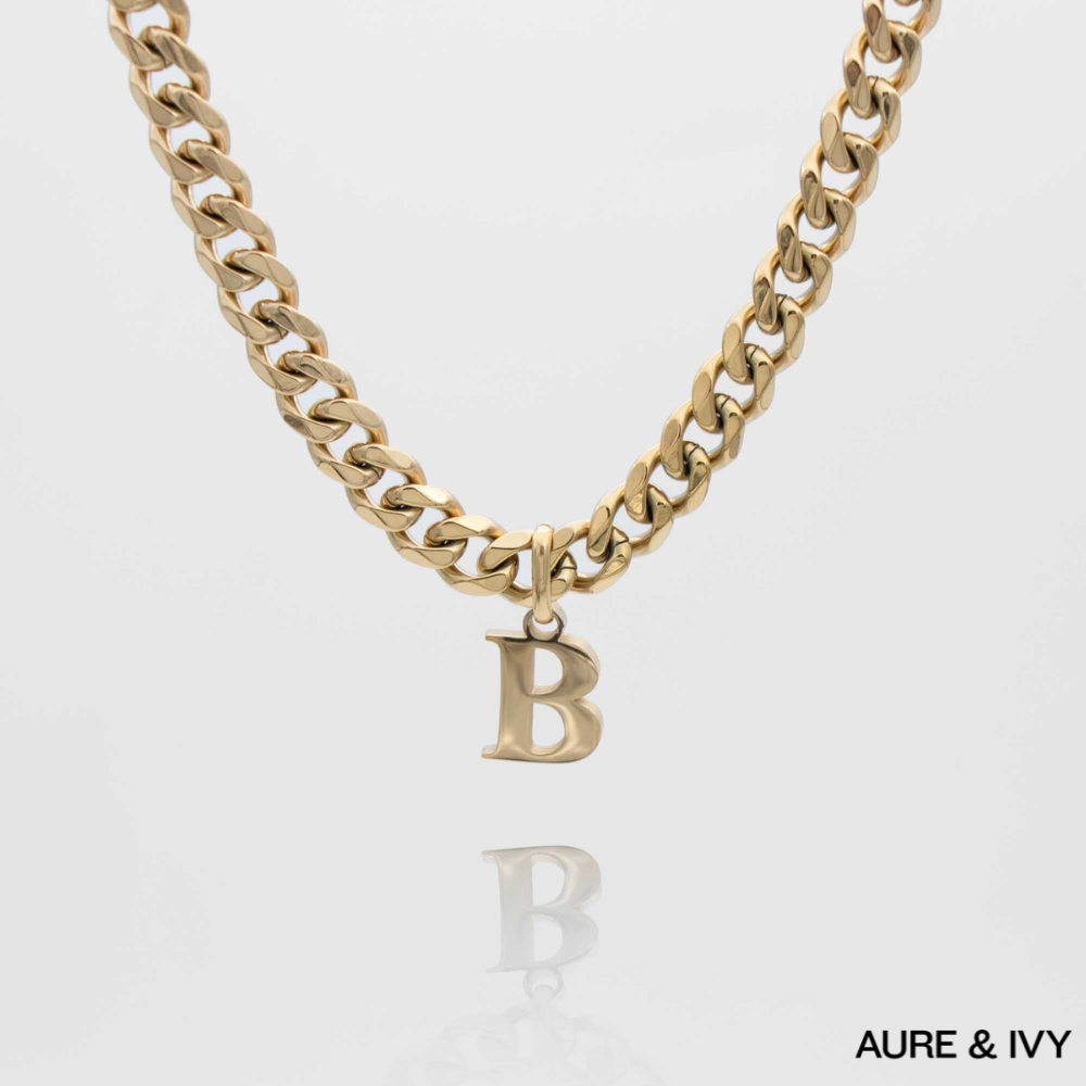 Mya Initial necklace | Thick Cuban