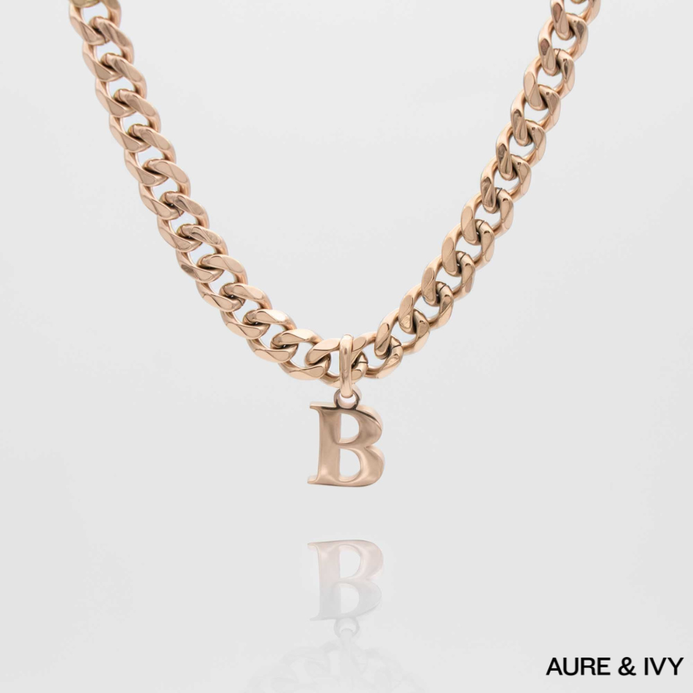 Mya Initial necklace | Thick Cuban
