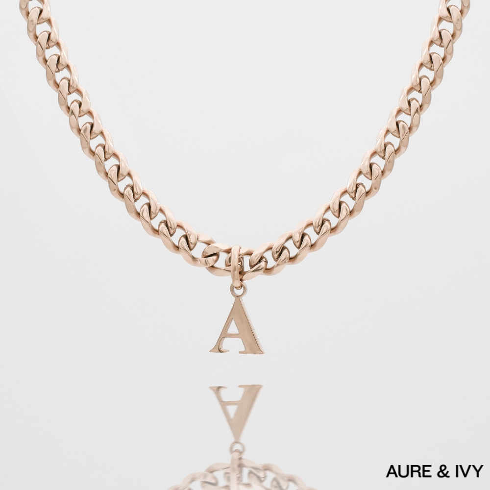 Mya Initial necklace | Thick Cuban