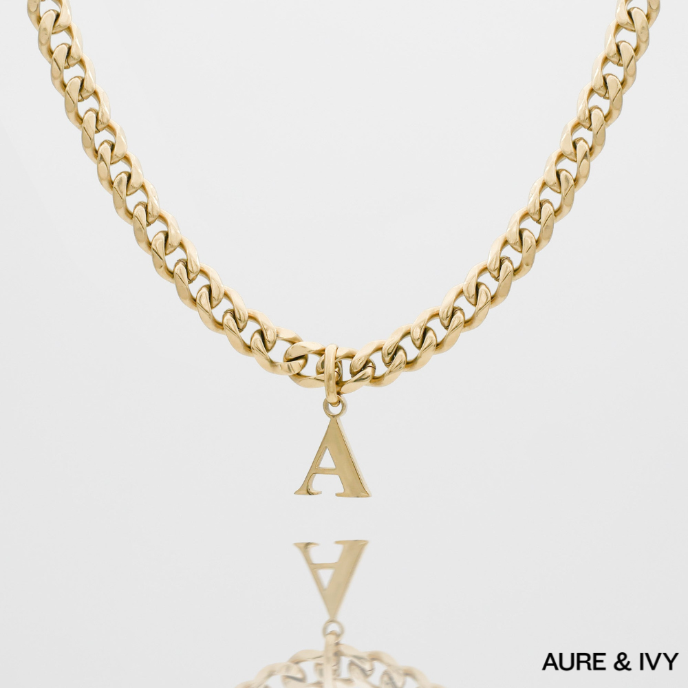 Mya Initial necklace | Thick Cuban