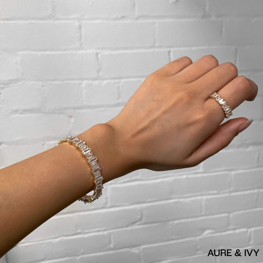Jada Baguette CZ Bracelet Thick | Gold