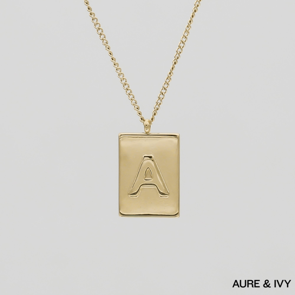 Athena Initial Tablet Necklace