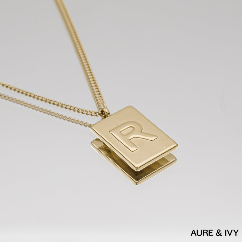 Athena Initial Tablet Necklace
