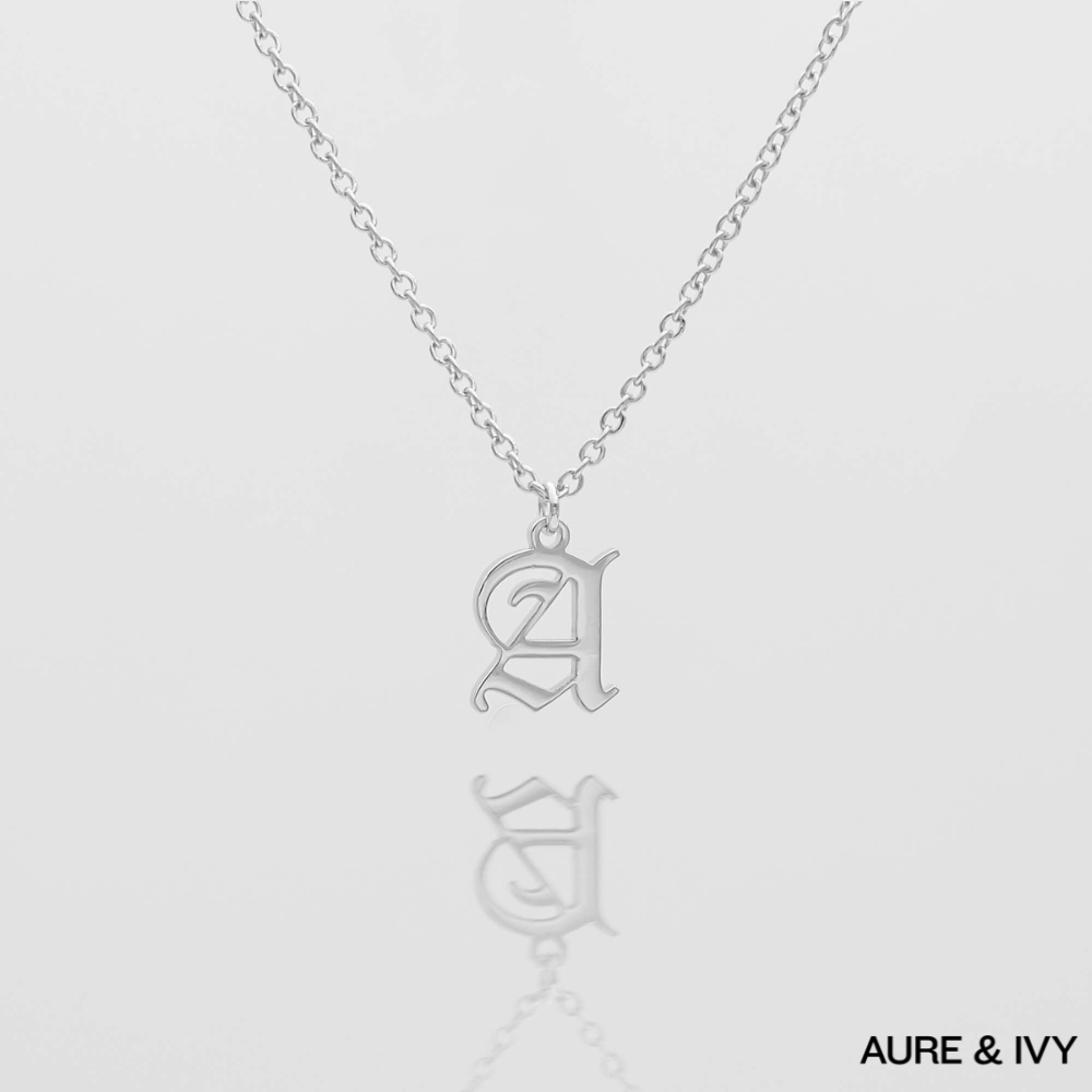 Old English Initial Necklace