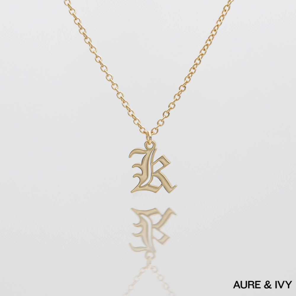 Old English Initial Necklace