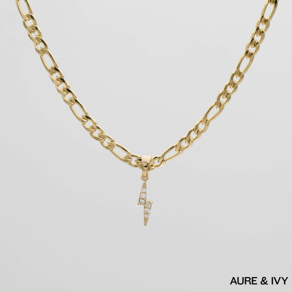 ICY Lightning Bolt Figaro Necklace