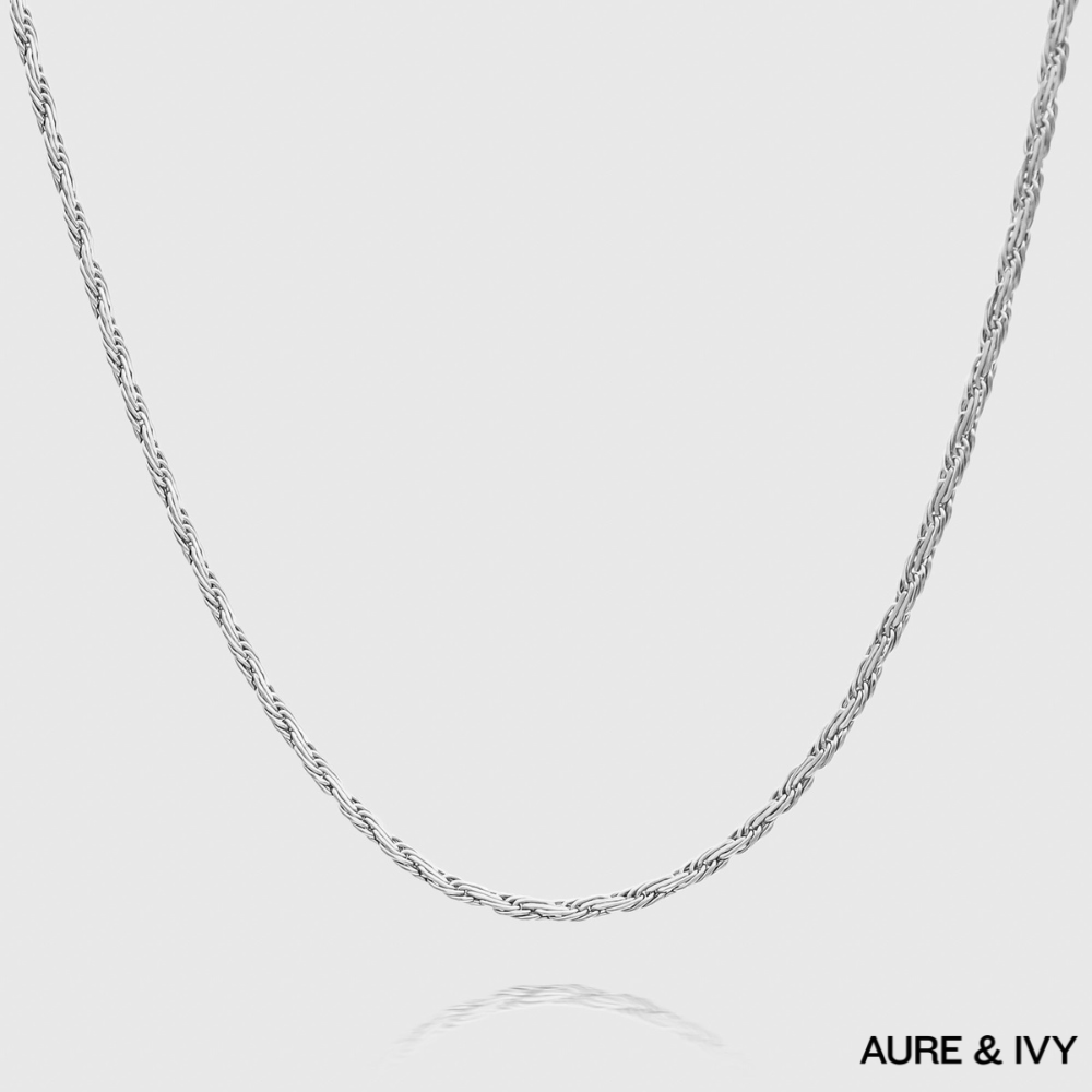 Flat Rope Link Chain | Silver