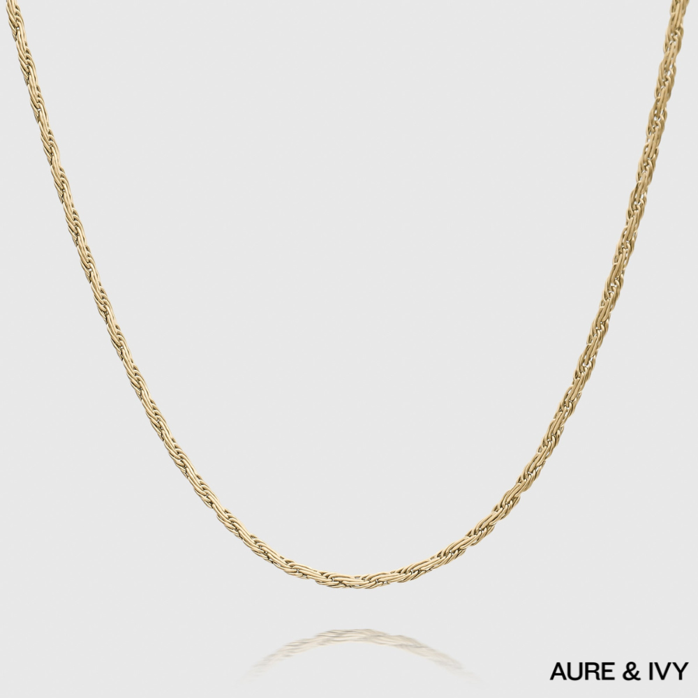 Flat Rope Link Chain | Gold