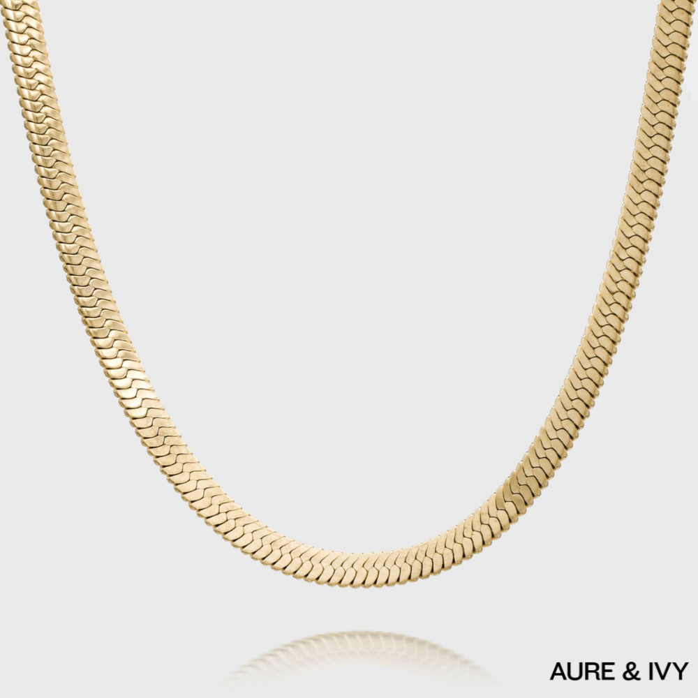 Chunky Herringbone Snake Necklace