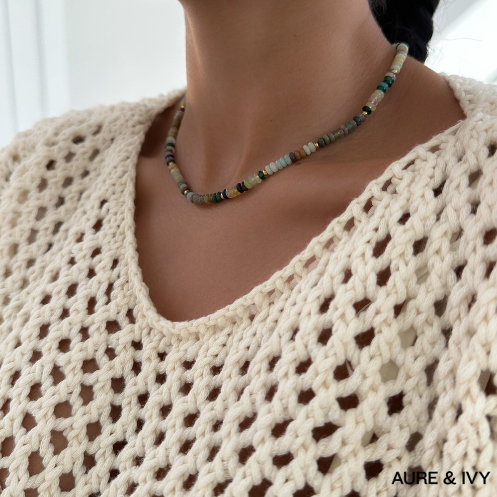 Ren Natural Stone Beaded Necklace