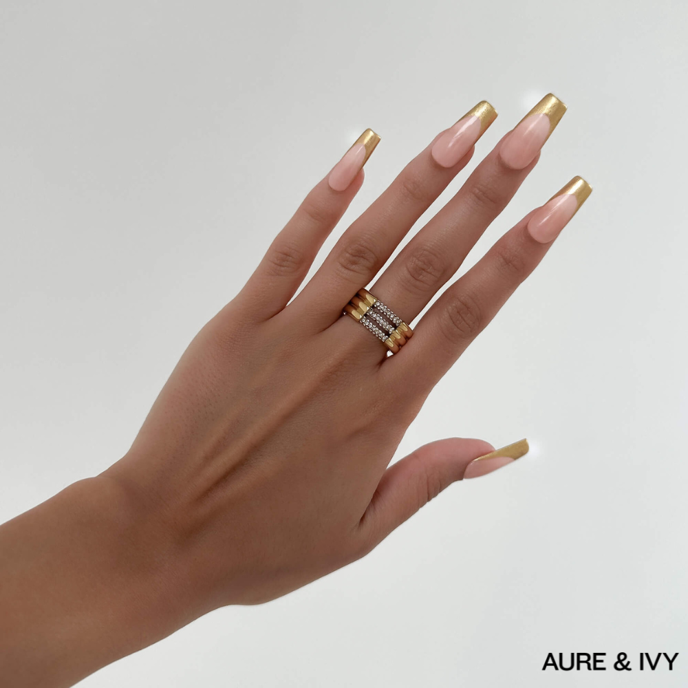 Liana Triple Band CZ Ring