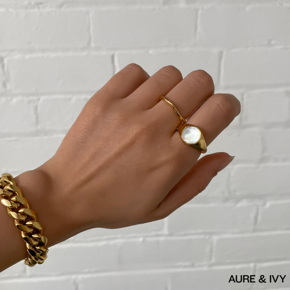 Iris Opal Signet Ring