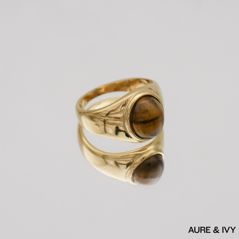 Sienna Tiger Eye Signet Ring