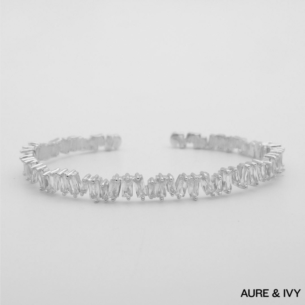 Jada Baguette CZ Bracelet Thin | Silver