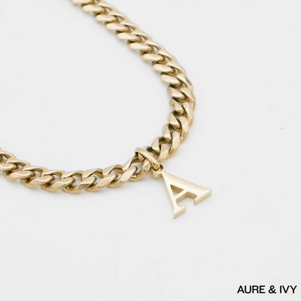 Mya Initial necklace | Thick Cuban